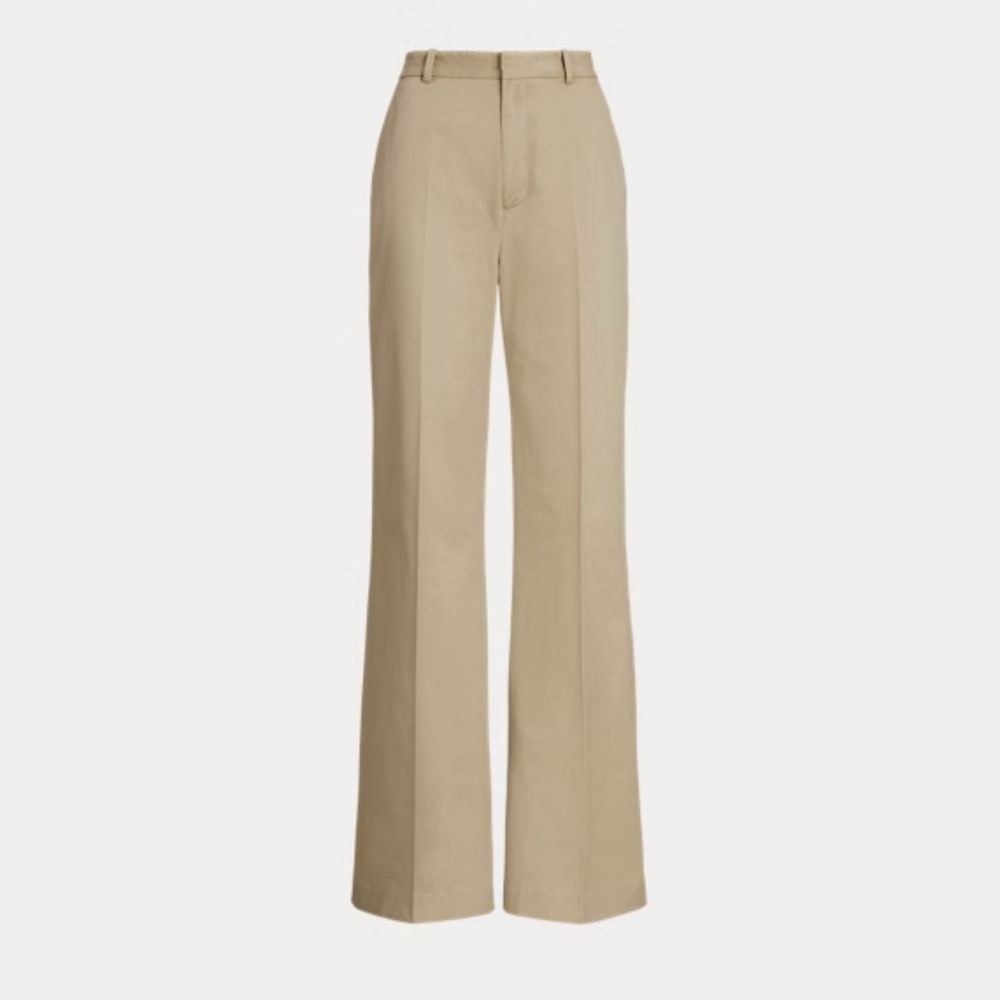 Ralph Lauren Tan Stretch Twill Wide-Leg Pant - XS